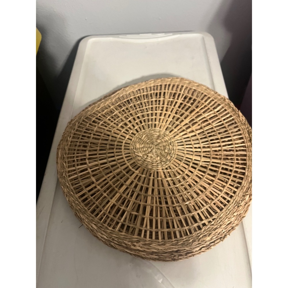 Set of 5 Round Woven Seagrass Placemats Natural Tan Boho Coastal Dining 15 inch